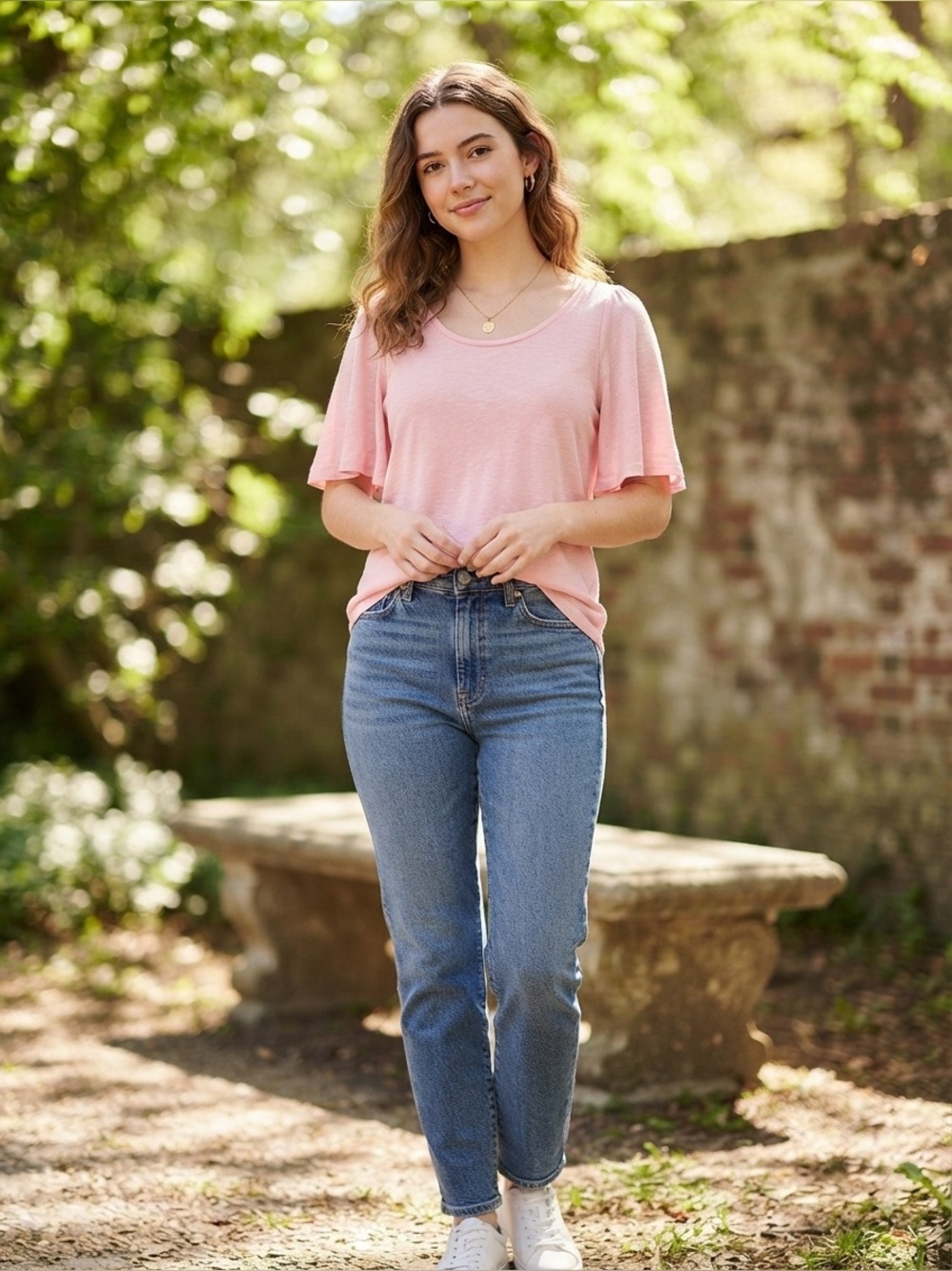NWT LOFT Flutter Sleeve Top